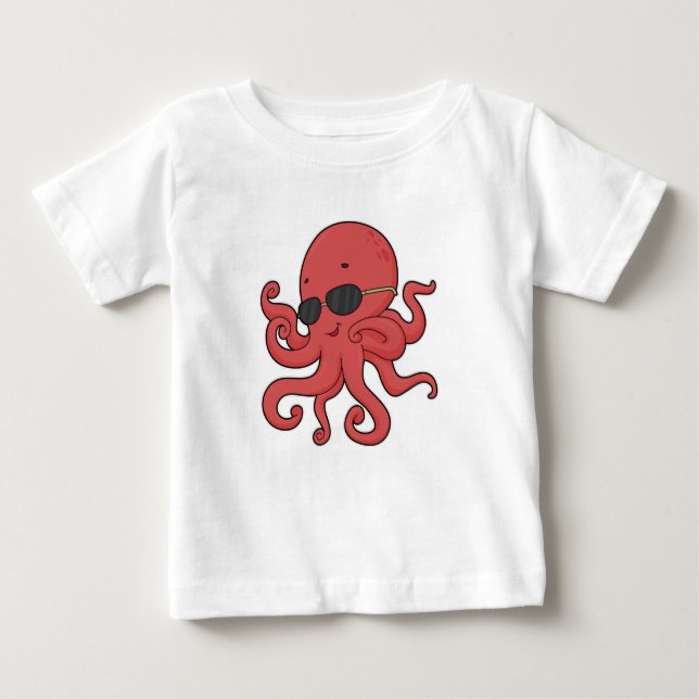 T-shirt Pour Bébé Lunettes de soleil de poulpe (Devant)