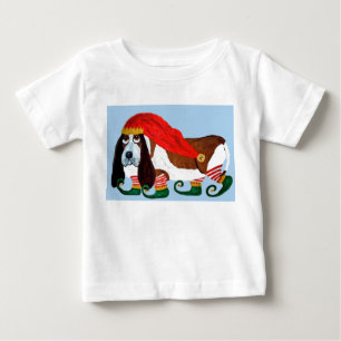 T-shirt Pour Bébé Lutin Basset Hound de Noël