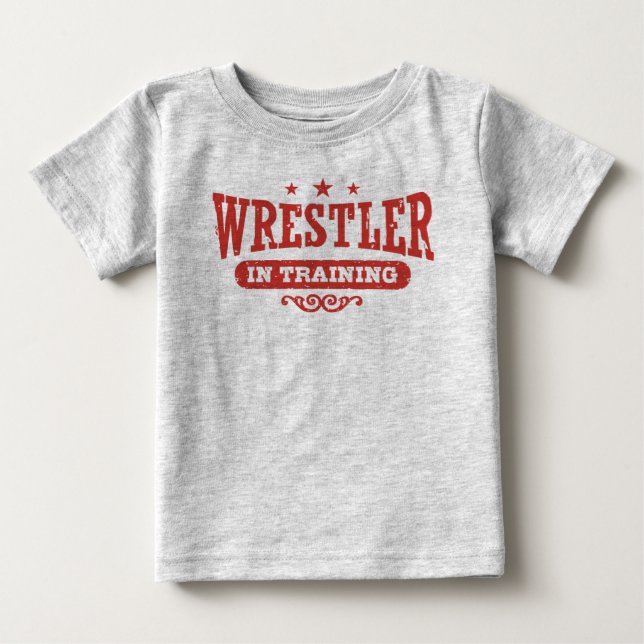 T-shirt Pour Bébé Lutteur En Formation (Devant)