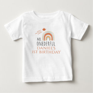 T-shirt Pour Bébé M. Onederful Boho Arc-en-ciel Premier anniversaire