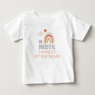 T-shirt Pour Bébé M. Onederful Boho Arc-en-ciel Premier anniversaire