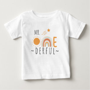 T-shirt Pour Bébé M. Onederful Boho Arc-en-ciel premier enfant