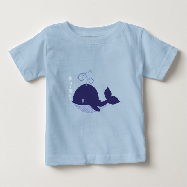 T-shirt Pour Bébé Ma baleine bleue bébé (Devant)