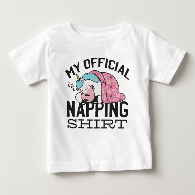 T-shirt Pour Bébé Ma chemise de sieste officielle - Lazy sommeil Uni (Devant)