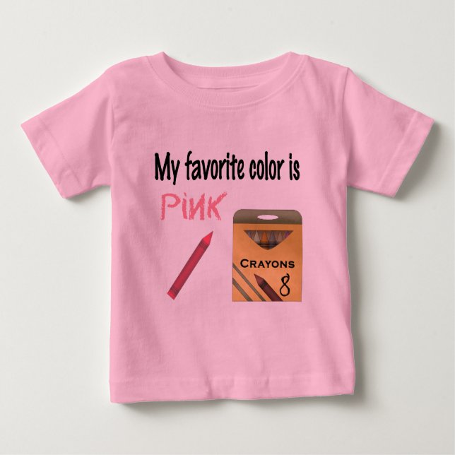 T-shirt Pour Bébé Ma couleur préférée est rose (Devant)