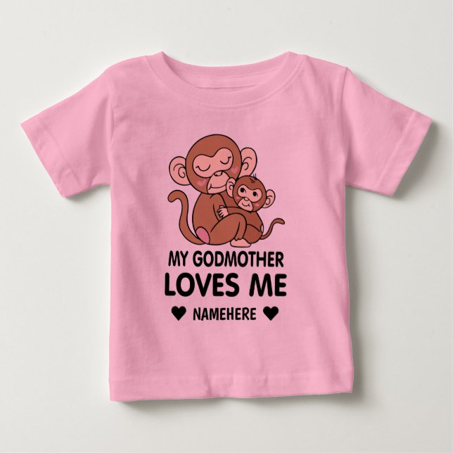 T-shirt Pour Bébé Ma Godmère m'aime (Devant)