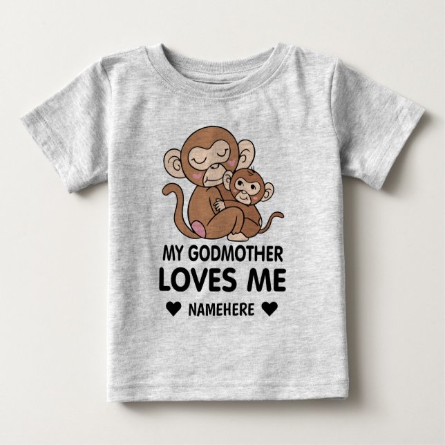T-shirt Pour Bébé Ma Godmère m'aime (Devant)
