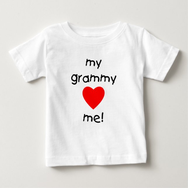 T-shirt Pour Bébé ma grammy m'aime (Devant)