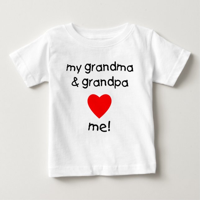 T-shirt Pour Bébé ma grand-maman et grand-papa m'aiment (Devant)