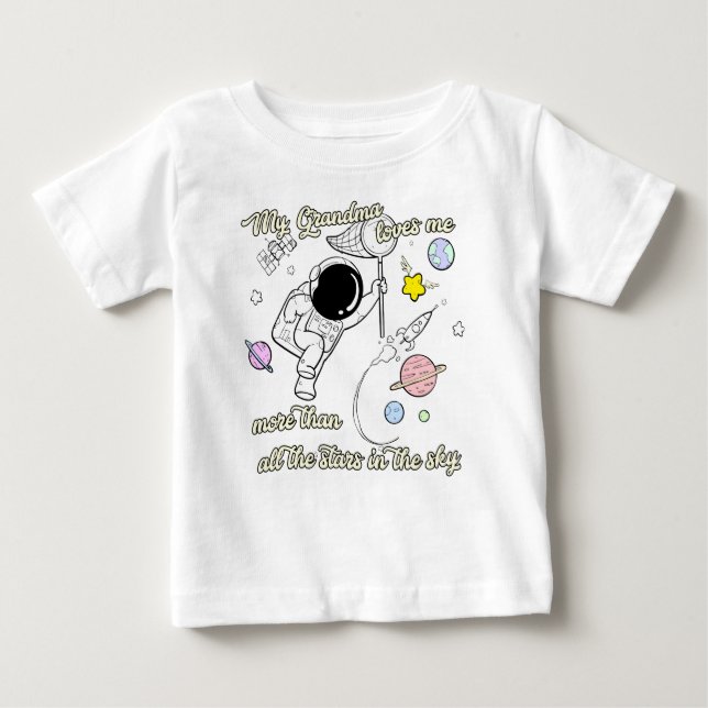 T-shirt Pour Bébé Ma grand-maman m'aime (Devant)