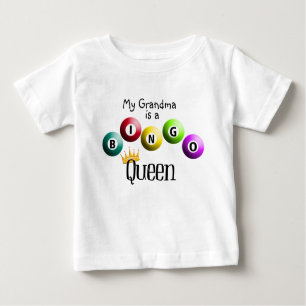 T-shirt Pour Bébé Ma grand-mère est une reine du Bingo !