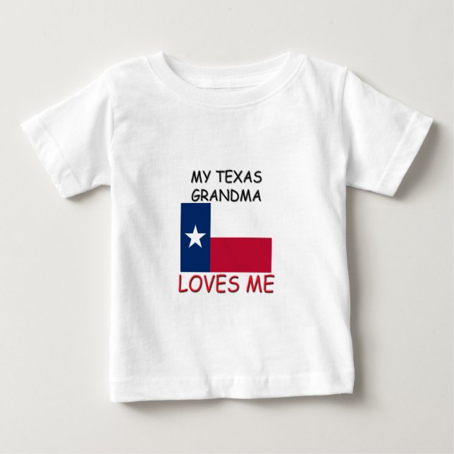T-shirt Pour Bébé Ma grand-mère texane m'aime (Devant)