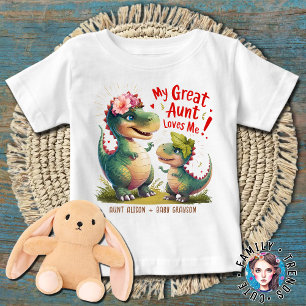 T-shirt Pour Bébé Ma Grande Tante M'Aime Dinosaure