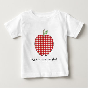 T-shirt Pour Bébé Ma maman est un guingan rouge Apple de chemise de