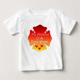 T-shirt Pour Bébé Ma maman est un sapeur-pompier