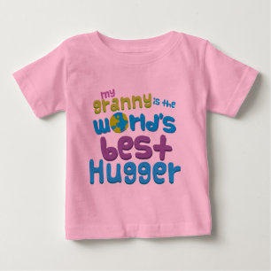 T-shirt Pour Bébé Ma mamie est le meilleur Hugger au monde