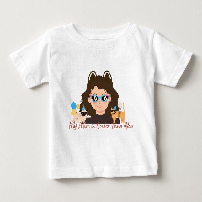 T-shirt Pour Bébé Ma mère est Glacière que toi (Devant)
