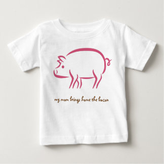 T-shirt Pour Bébé ma mère ramène le bacon, les mamans qui travaillen