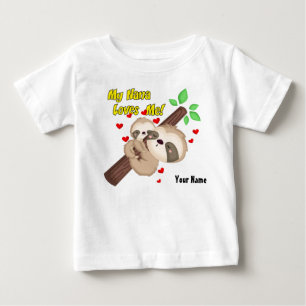 T-shirt Pour Bébé Ma Nana M'Aime Sloth