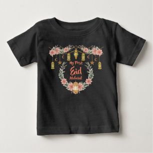 T-shirt Pour Bébé Ma première Eid Moubarak Lampe Fleurs Mignonnes Lu