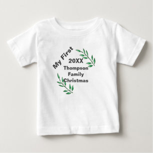 T-shirt Pour Bébé Ma première famille Branches d'arbre de Noël Keeps
