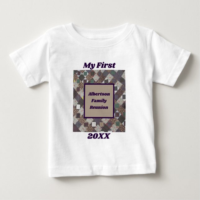 T-shirt Pour Bébé Ma première famille de garde-bouts de table de réu (Devant)