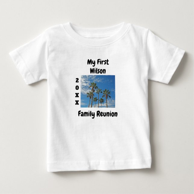 T-shirt Pour Bébé Ma première famille Réunion Palm Tree Beach Keepsa (Devant)