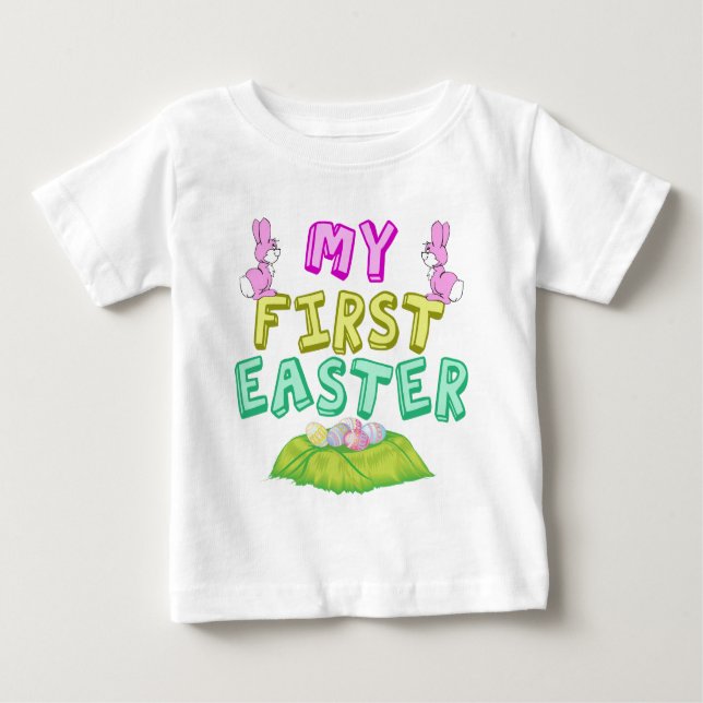 T-shirt Pour Bébé Ma première fille de Pâques (Devant)