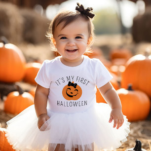 T-shirt Pour Bébé Ma première Halloween Citrouille Joyeuse Fille