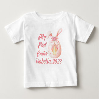 T-shirt Pour Bébé Ma première religieuse de Pâques Jésus Lapin Oeufs