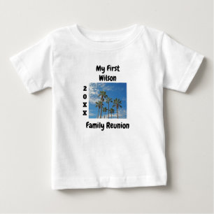 T-shirt Pour Bébé Ma première réunion de famille Souvenir du palmier
