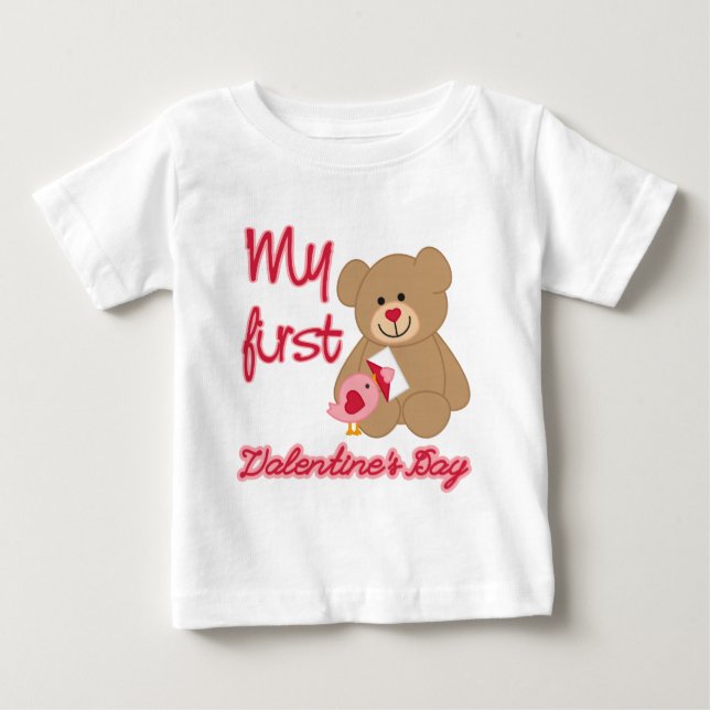 T-shirt Pour Bébé Ma première Saint Valentin (Devant)