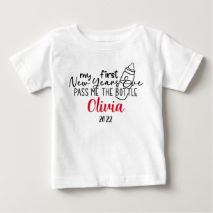 T-shirt Pour Bébé Ma première veille du Nouvel An me passe le nom de