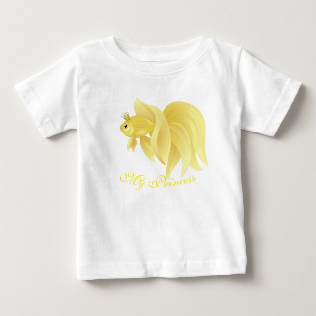 T-shirt Pour Bébé Ma Princesse Poisson Doré (Devant)