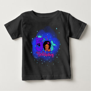 T-shirt Pour Bébé Ma sirène du 5e anniversaire