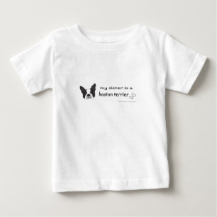 T-shirt Pour Bébé ma soeur est boston terrier