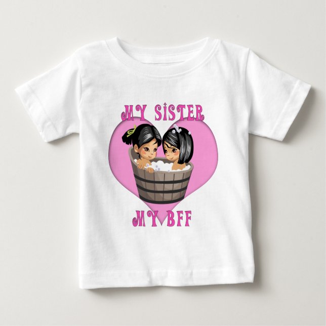 T-shirt Pour Bébé Ma Soeur MON Bain BFF (Devant)