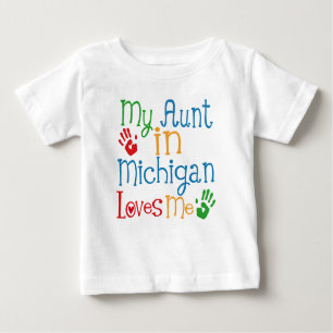 T-shirt Pour Bébé Ma tante au Michigan m'aime