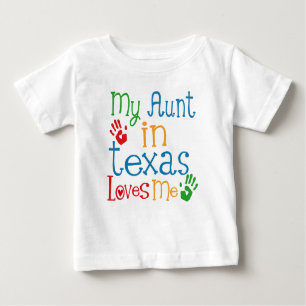 T-shirt Pour Bébé Ma tante au Texas m'aime