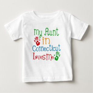 T-shirt Pour Bébé Ma tante du Connecticut m'aime