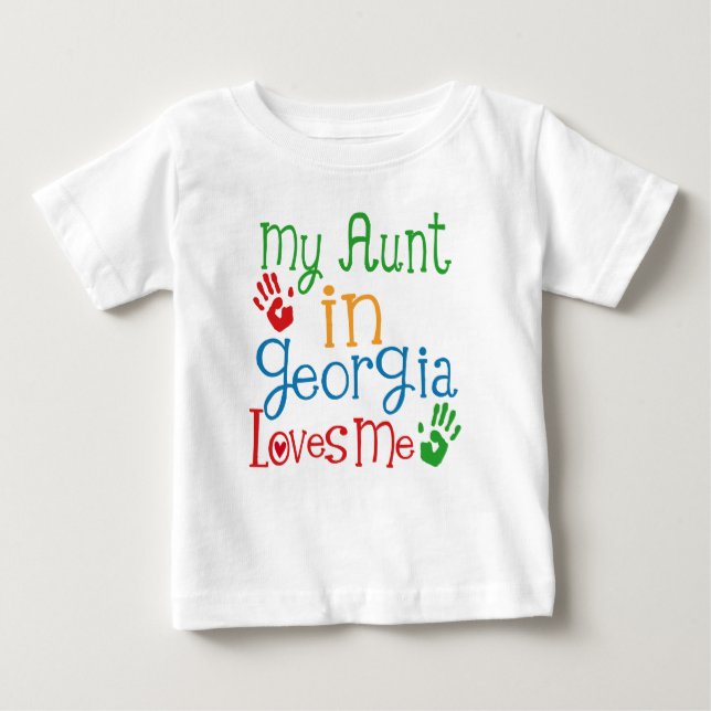 T-shirt Pour Bébé Ma tante en Géorgie m'aime (Devant)