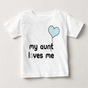 T-shirt Pour Bébé Ma tante m'aime ballon bleu de coeur
