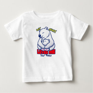T-shirt Pour Bébé Ma tante m'aime l'ours polaire