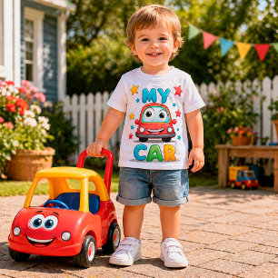 T-shirt Pour Bébé Ma voiture dessin animé mignon enfants conduite de