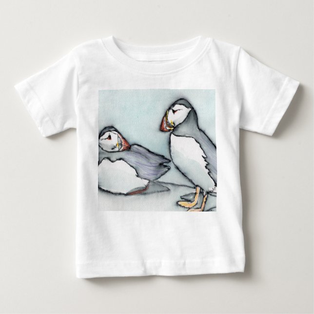 T-shirt Pour Bébé macareux (Devant)