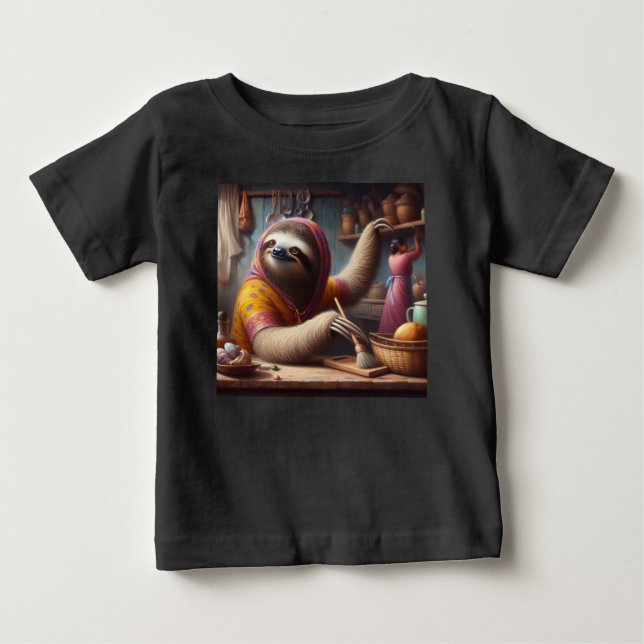 T-shirt Pour Bébé Machine à laver une cuisine (Devant)