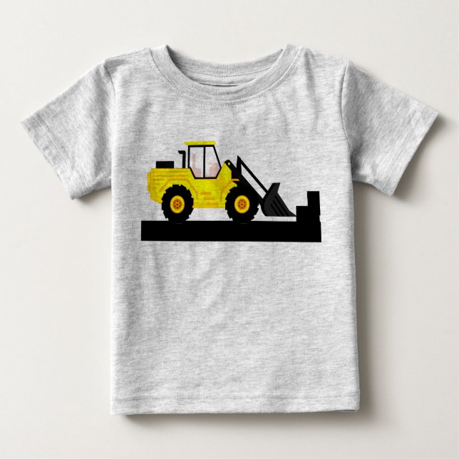 T-shirt Pour Bébé Machine lourde de l'excavateur à bulles mignonne (Devant)