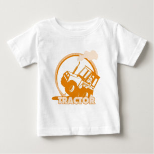 T-shirt Pour Bébé Machinerie agricole tracteur orange