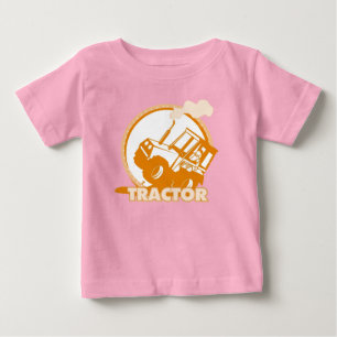 T-shirt Pour Bébé Machines agricoles oranges de tracteur