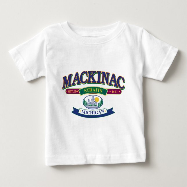 T-shirt Pour Bébé Mackinac-glacière-SVG-[Conver (Devant)